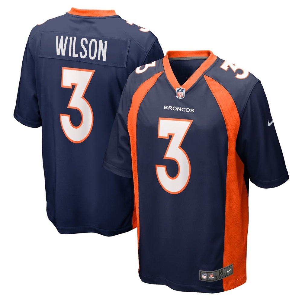 NWT NFL Nike Denver Broncos Wilson Navy Alternate Jersey Youth Size L